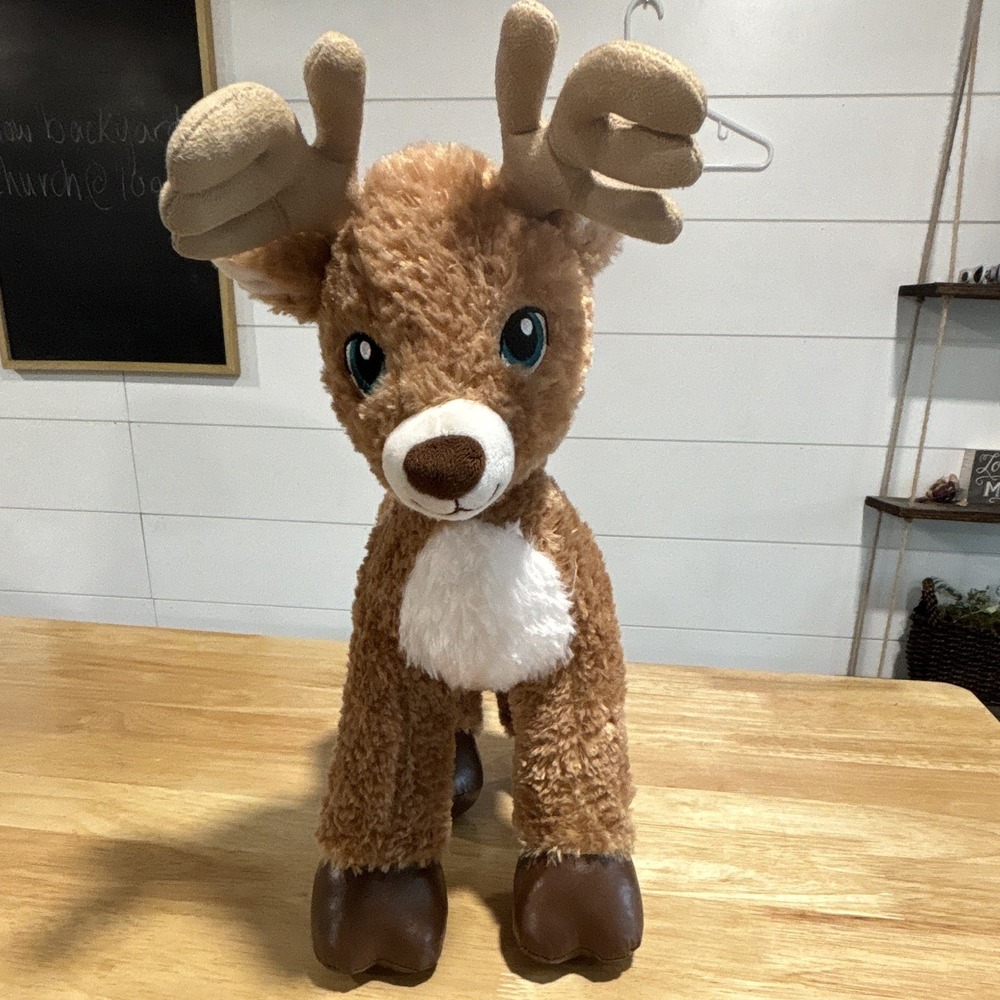 Build-A-Bear Workshop Reindeer Plush Stuffed Animal Brown White Christmas 2015
